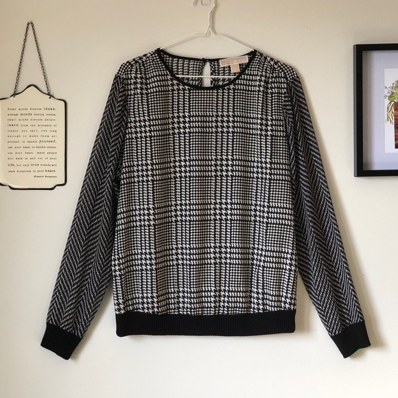 MICHAEL Michael Kors Tops - Michael Kors | houndstooth & herringbone top